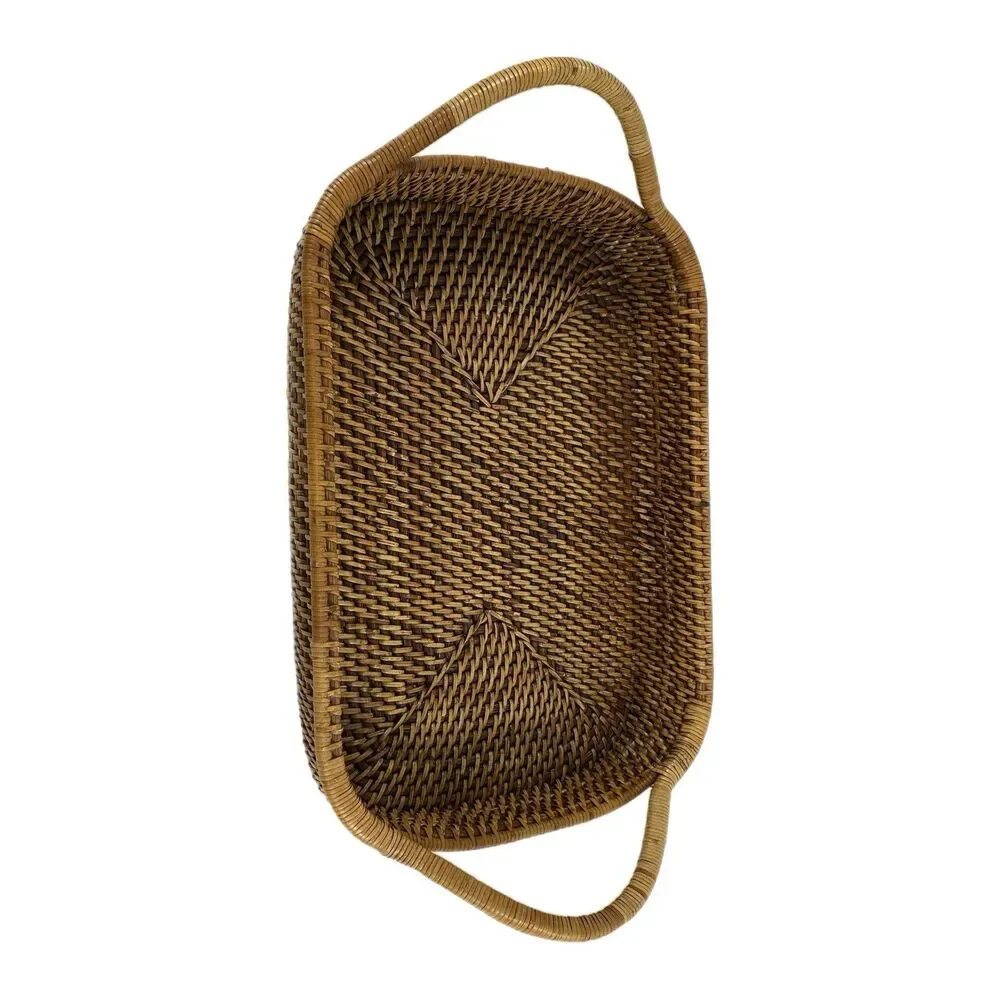 Woven Selections Serving Basket Tray By Pampered Chef Wicker 15”x10”